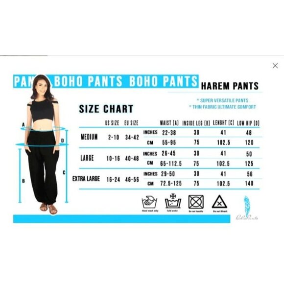 Boho Pants Green Smocked Waist Harem Pants With Pockets Women's Medium NEW NWT - Picture 7 of 7